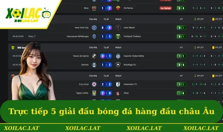 XOILAC | XOILACTV - Xem Trực Tiếp Bóng Đá XOILAC TV Miễn Phí 2025 30 Trực tiếp 5 giải đấu bóng đá hàng đầu châu Âu